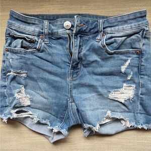 Denim Distressed Women Shorts High Rise